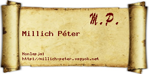 Millich Péter névjegykártya